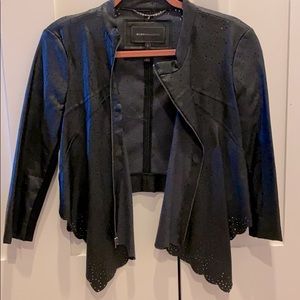 BCBG Cropped Leather Jacket